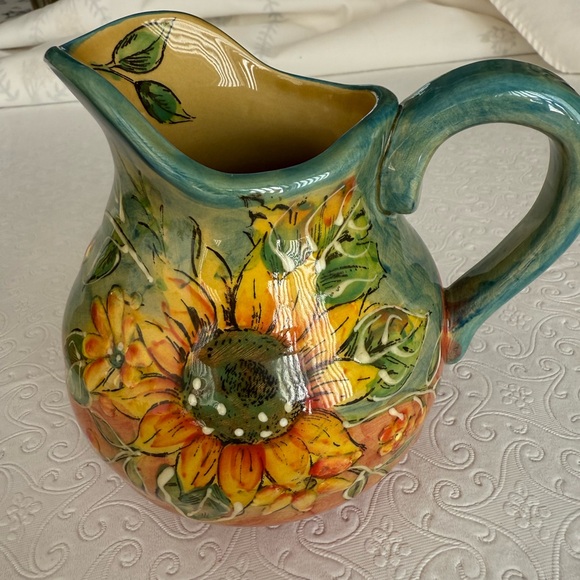Sunflower Ceramic Sugar and Creamer Set - Picture 3 of 4